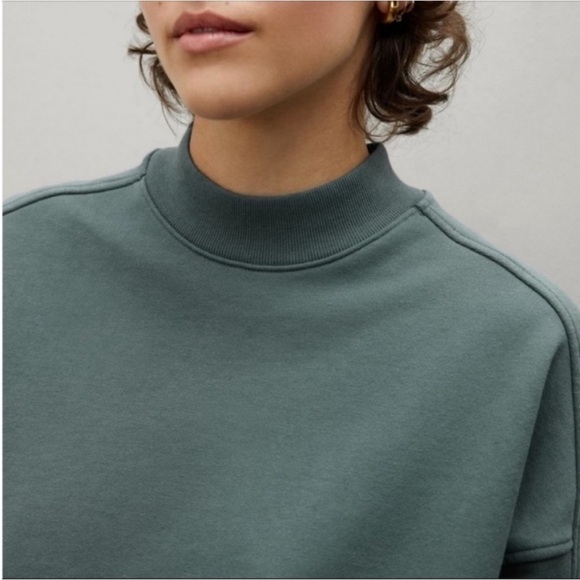 EVERLANE 2 Piece SET The Track Dark Green Organic Cotton Loungewear Casual Set - Picture 2 of 12